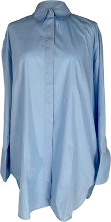 The Row Hidden-Buttoned Shirt in Blue Cotton