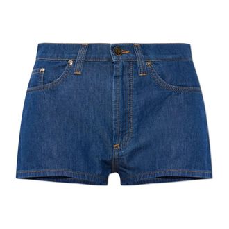 Versace Denim Shorts, female, Blue, Size: W26 Chambray Denim Mini Shorts