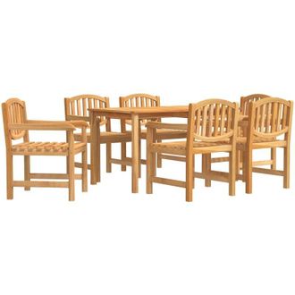 vidaXL Juego De Comedor De Jard&iacute;n 7 Piezas Madera Maciza De Teca Vidaxl