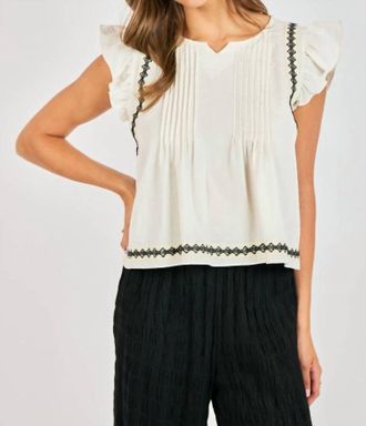 Sadie & Sage Memory Lane Ruffle Top In White