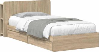 vidaXL Estructura De Cama Con Almacenamiento Roble Sonoma 100 X 200 Cm Vidaxl