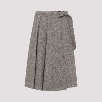 Brunello Cucinelli Beige Wool And Silk Midi Skirt