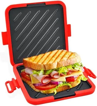 OEM Sandwichera Para Microondas - Con Tecnolog&iacute;a Heatwave Para Un Resultado Crujiente - Revestimiento Antiadherente - Apta Para Lavavajillas - Roja