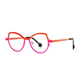 Theo Eyewear Fluorescent Cat-Eye Eyewear with Color-Block Design