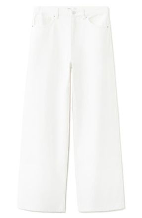 Mango Low Rise Wide Leg Jeans in White at Nordstrom, Size 10