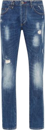 Philipp Plein Jeans Straight Cut Lion Circus - Heren - Slim Fit Jeans - Blauw - W29 - Katoen - Jeans