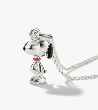 Thomas Sabo Collana a catena con Snoopy tonalit&agrave; argento, nera e rossa
