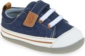 See Kai Run Stevie Mini Sneaker in Navy Denim at Nordstrom, Size 3.5