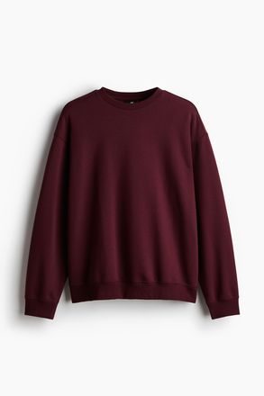H&M Sweatshirt in Loose Fit - Weinrot