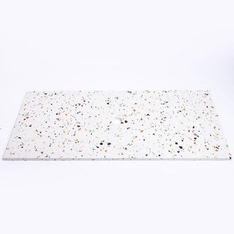 Saniclass Tops Topblad - 100x1.8x46cm - 1 afvoer - 1 kraangat - Terrazzo