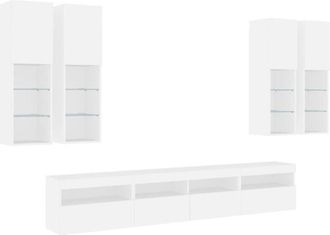 vidaXL Vidaxl - 7 Piece tv Wall Cabinet Set with led Lights White