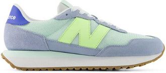 New Balance Mujer 237 en Gris/Verde, Gamuza/Malla, Talla 36.5