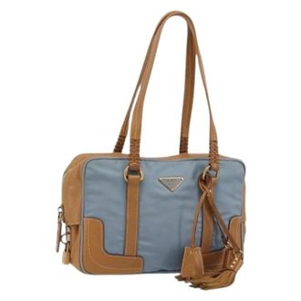 Prada Pre-owned Handbags, female, Blue, Size: ONE SIZE Pre-owned Vintage Nylon Shoulder Bag