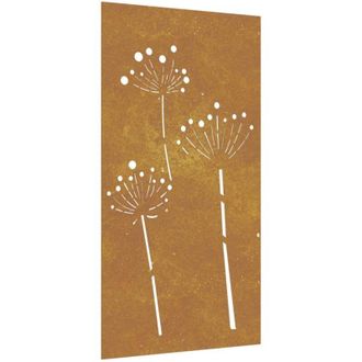 vidaXL Adorno De Pared De Jard&iacute;n Acero Corten Dise&ntilde;o Flores 105x55 Cm Vidaxl
