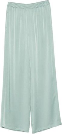 Fabiana Filippi Wijde broek - Dames - Wijde Broeken - Groen - 3XS - Satijn - Broeken