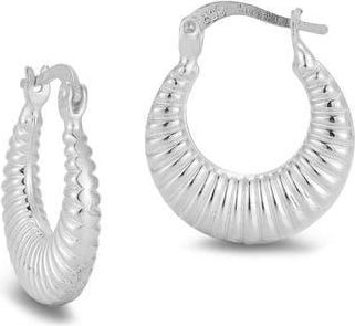 Glaze Jewelry Ribbed Hoop Earrings in Silver at Nordstrom Rack