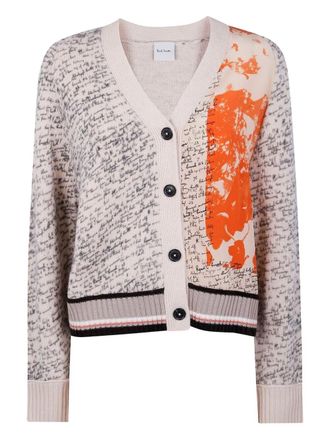Paul Smith Womens Knitted Cardi Woven Pan