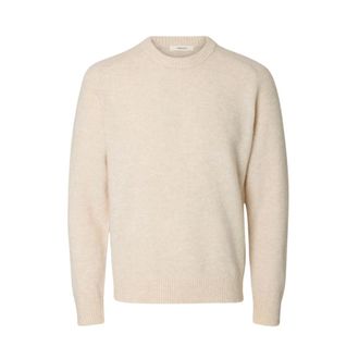 Selected Rai Knit Crew Neck - Heren - Truien - Beige - Maat: XL Wol