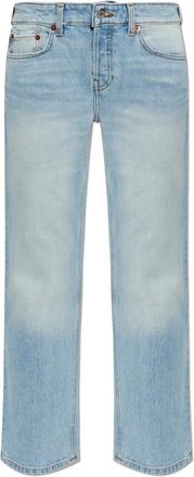 Re/Done Slim Straight Crop Jeans - Dames - Regular Fit Jeans - Blauw - W26 - Katoen - Jeans