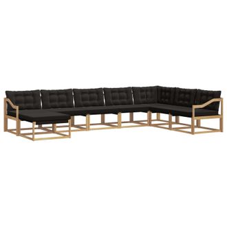 vidaXL Conjunto De Sof&aacute;s De Exterior Con Coj&iacute;n 8 Pcs Blanco Y Negro Vidaxl