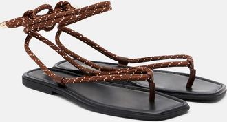 Veronica Beard Carmina leather-trimmed thong sandals