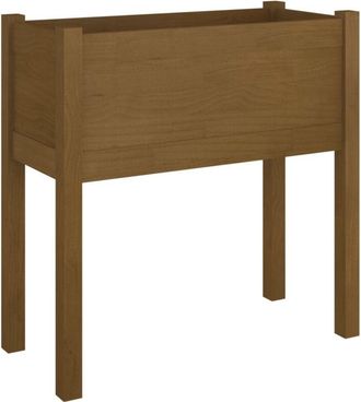 vidaXL Vidaxl - Jardinera de madera maciza de pino marrón miel 70x31x70 cm