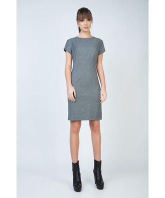 M&oacute;veis Conquista Womens Short Sleeve Straight Tailored Dress - Grey - Size EU 38 (Womens)