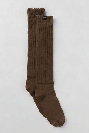 Alo | Scrunch Socks (S) in Espresso, Size: Small