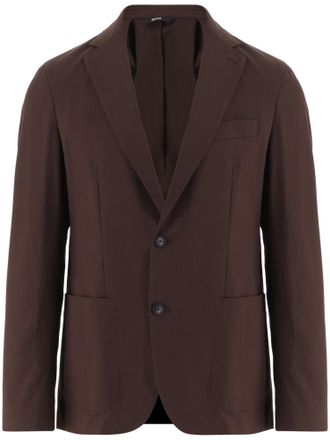 HUGO BOSS Dark Brown Tailored Stretch Cotton Blazer