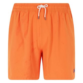 Polo Ralph Lauren Beachwear, male, Orange, Size: XL Traveler Mid Trunk