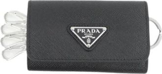 Prada Pre-owned Saffiano Ottagon Sleutelkoker - Dames - Vintage Accessoires - Zwart - ONE Size - Leer - Vintage