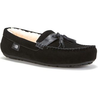Australia Luxe Hamilton Genuine Shearling Lined Tassel Loafer in Black at Nordstrom Rack, Size 13