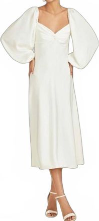 Sachin & Babi Melody Satin Crepe Cutout Midi Dress In Off White