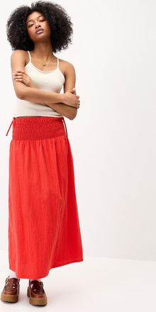 Rhythm Womens Side bows cotton maxi skirt
