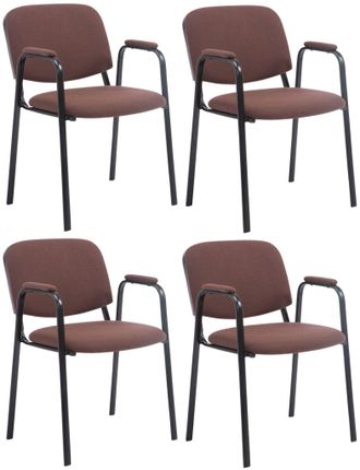 Clp Set De 4 Sillas De Confidente Ken Pro En Tela Marr&oacute;n