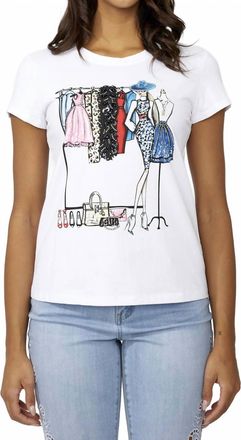 Frank Lyman Design Casual Crew Neck T-Shirt In White