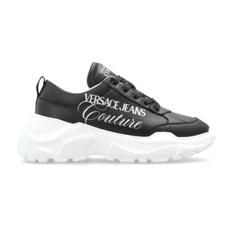 Versace Jeans Couture Sneakers, female, Black, Size: 11 US Sports Shoes with Printed Logo