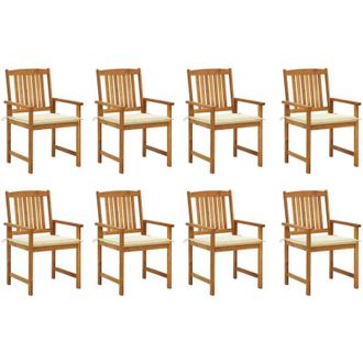vidaXL Sillas De Jard&iacute;n Con Cojines 8 Uds Madera Maciza De Acacia Vidaxl