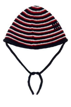 Miu Miu Womens Embroidered Crochet Bucket Hat Blurosso Exterior: Cotton Cappelli E Fasce Per Capelli