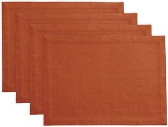 Solino Home Linen Placemats Set of 4, 14 x 19 Inch for Dining Table, Holiday and Everyday Table Decor - Diana in Cinnamon at Nordstrom, Size Medium