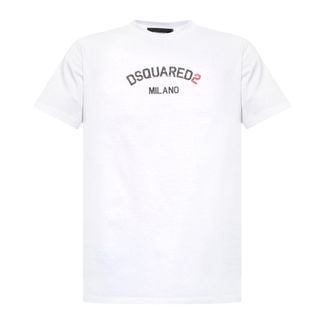 Dsquared2 Mens Milano Logo White T-shirt Cotton - Size Medium