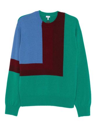 Loewe colour-block sweater - men - Wool - M - Green