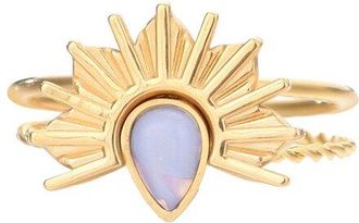 Adornia Adornia 18K Plated Stainless Steel Opal Tarnish-Resistant Opal Sunrise Set Ring