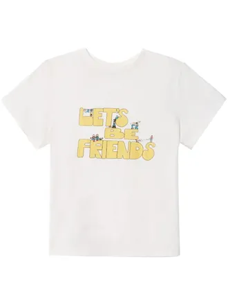 Re/Done Katoenen T-shirt met grafische print - Wit