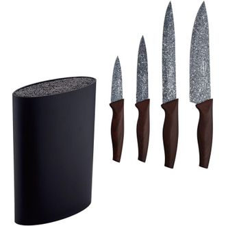 San Ignacio Juego De 4 Cuchillos De Cocina En Acero Inoxidable Con Tacoma Universal Lavable - Gris / Negro