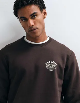 Wrangler felpa con stampa grafica marrone