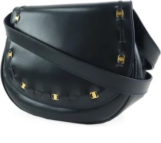 Ferragamo Tweedehands leren schoudertassen - Dames - Vintage Schoudertas - Blauw - ONE Size - Leer - Vintage