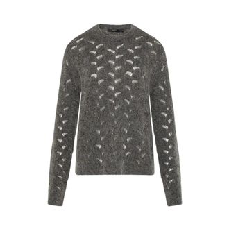 Seventy Truien & Vesten, Dames, Grijs, S, Pailletten, Trui met ronde hals en pailletten