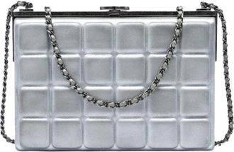 Chanel Pre-owned Frame Clutch - Dames - Vintage Clutch - Grijs - ONE Size - Leer - Vintage
