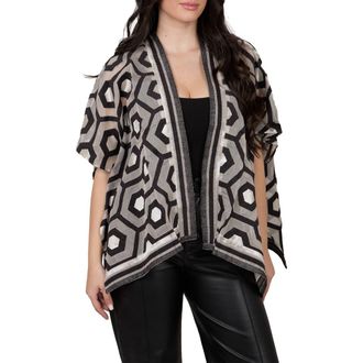 Saachi Geo Poncho in Black at Nordstrom Rack